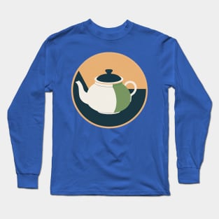 Modern Teapot Circular Design Long Sleeve T-Shirt